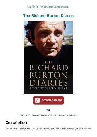 eBooks PDF The Richard Burton Diaries
