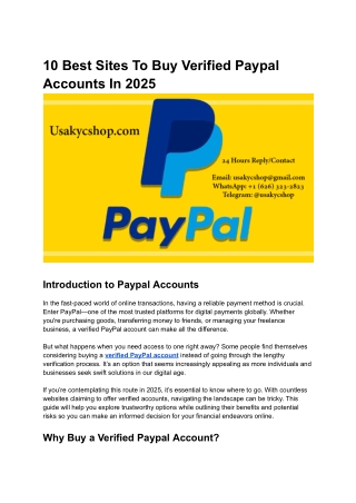 10 Best Sites To Buy Verified Paypal Accounts In 2025