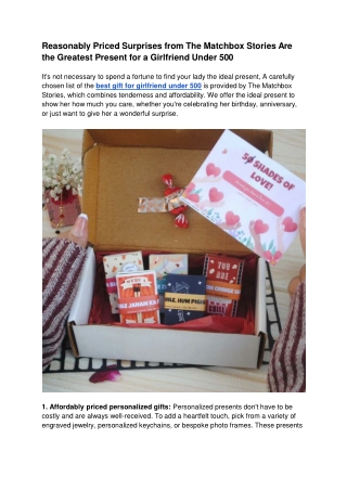 Reasonably Priced Surprises from The Matchbox Stories Are the Greatest Present for a Girlfriend Under 500