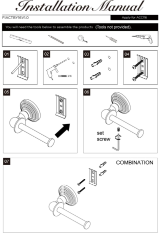 Traditional Wall Mounted Toilet Roll Holder(AACC116) - Installation Manual