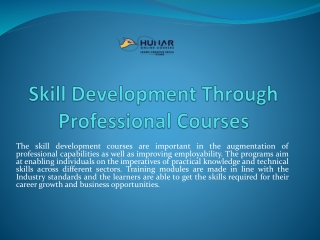 Skill Development Through Professional Courses