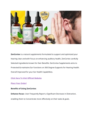 ZenCortex Official Website on 360 Degree Hearing Support.