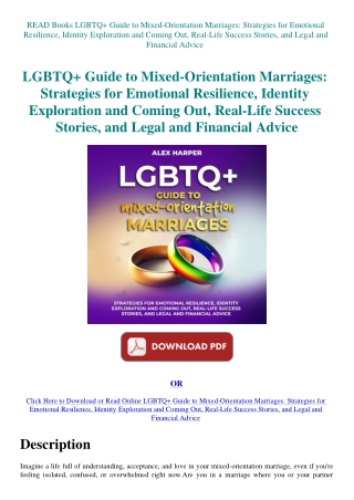 READ Books LGBTQ  Guide to Mixed-Orientation Marriages Strategies for Emotional Resilience  Identity