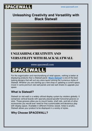 Unleashing Creativity and Versatility with Black Slatwall