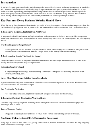 Key Features Every Business Website Should Have