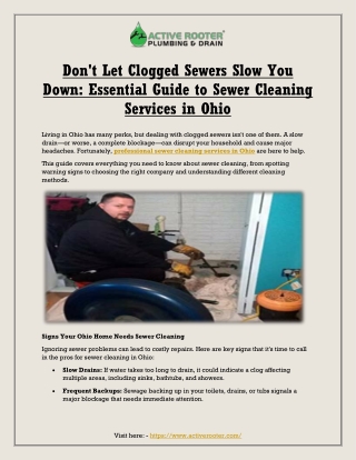 Don't Let Clogged Sewers Slow You Down: Essential Guide to Sewer Cleaning