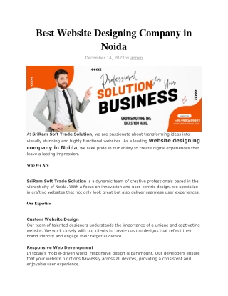 Best Website Designing Company in Noida