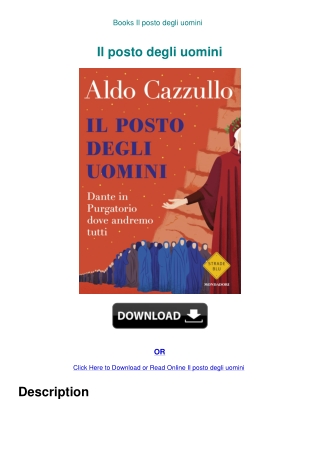 Books  Il posto degli uomini