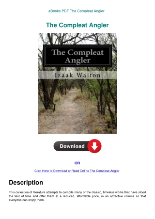 eBooks PDF The Compleat Angler