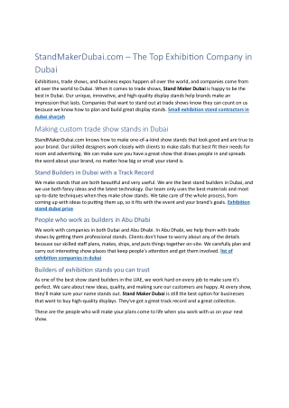 Best small exhibition stand contractors in dubai