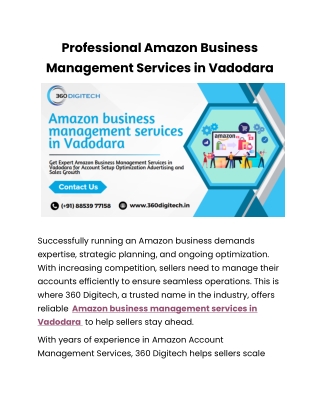 Grow with Amazon Business Management Services Vadodara