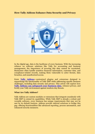 How Tally Addons Enhance Data Security and Privacy