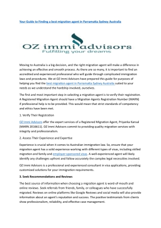 Your Guide to Finding a best migration agent in Parramatta Sydney (1)