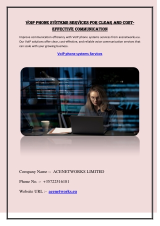 VoIP Phone Systems Services for Clear and Cost-Effective Communication