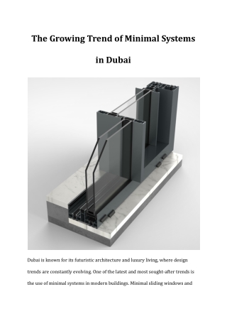The Growing Trend of Minimal Systems in Dubai