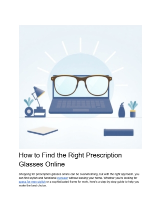 How to Find the Right Prescription Glasses Online