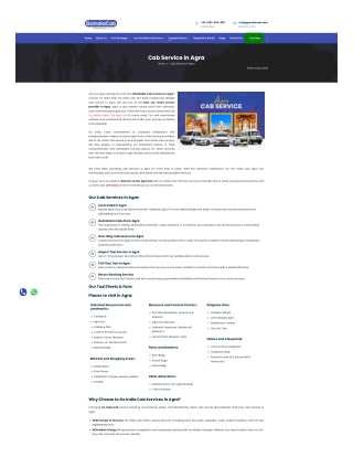 cab services in Agra