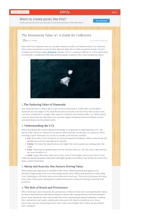 The Investment Value of Pure Diamonds: A Guide for Collectors