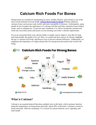 Calcium Rich Foods For Bones
