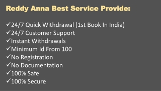 Everything You Need to Know About Reddy Anna Online Book ID for Cricket Fans.
