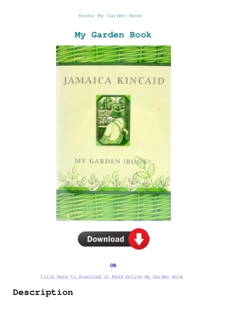 Books My Garden Book