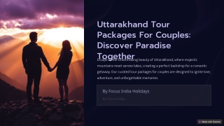 Uttarakhand Tour Packages For Couple