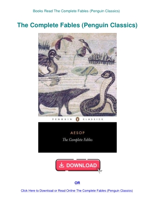 Books Read The Complete Fables (Penguin Classics)