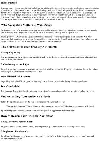 User-Friendly Navigation: A Must-Have for Any Business Website