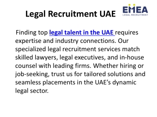 UAE’s Leading Legal Services Recruitment Agency