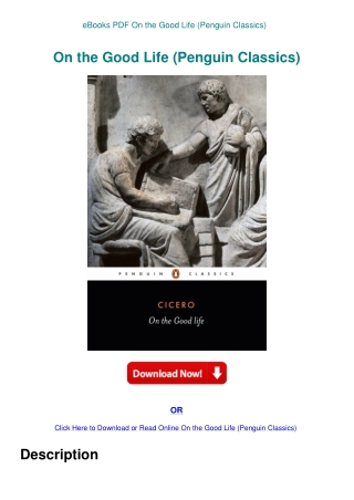 eBooks PDF On the Good Life (Penguin Classics)