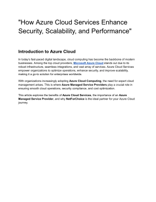 _How Azure Cloud Services Enhance Security, Scalability, and Performance_