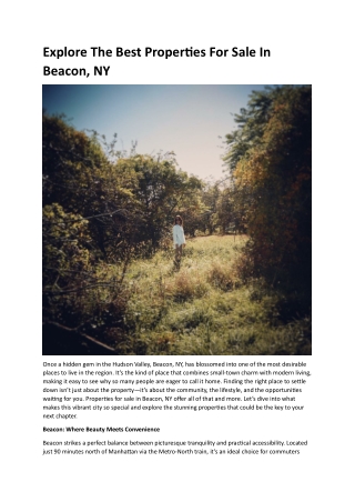 Properties For Sale In Beacon, NY