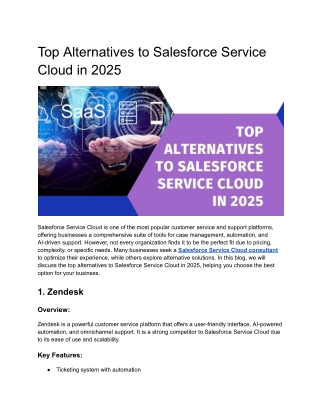 Top Alternatives to Salesforce Service Cloud in 2025