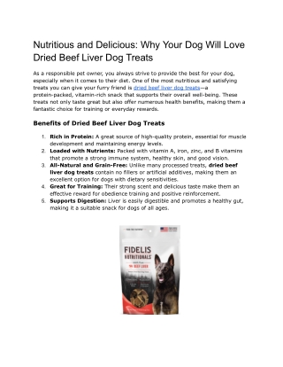 Nutritious and Delicious_ Why Your Dog Will Love Dried Beef Liver Dog Treats