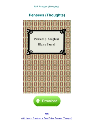 PDF Pensees (Thoughts)
