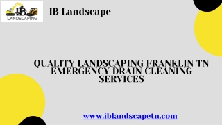 Best Landscaping Franklin TN Emergency Drain Service Near You