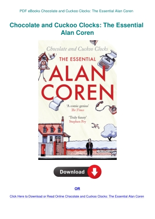 PDF eBooks Chocolate and Cuckoo Clocks The Essential Alan Coren