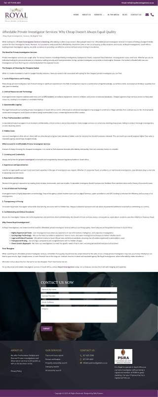 Affordable Private Investigator Services: Why Cheap Doesn't Always Equal Quality