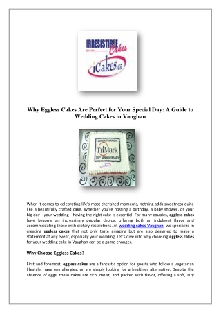 Shop Wedding Cakes Online In Vaughan, Canada | Irresistible Cakes