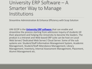Enhance University Operations with Scop Solution’s ERP Software