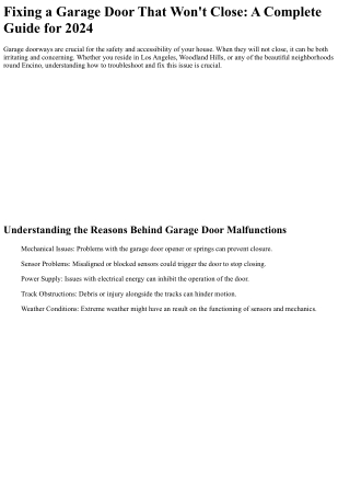 The Biggest Trends in trusted garage door services Los Angeles We've Seen This Y