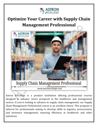 Optimize Your Career with Supply Chain Management Professional