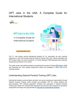 OPT Jobs in the USA_ A Complete Guide for International Students