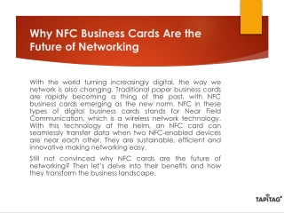 Why NFC Business Cards Are the Future of Networking