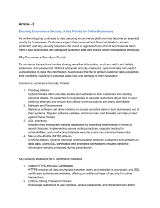 Ensuring E-commerce Security: A Key Priority for Online Businesses