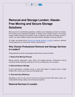 craigis.co.uk - Removal and Storage London_ Hassle-Free Moving and Secure Storage Solutions