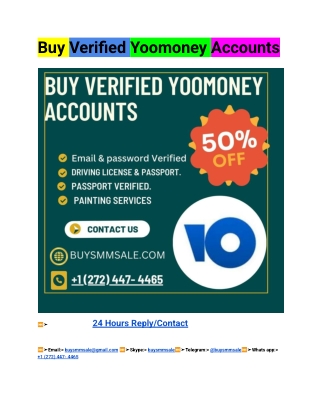 Buy Verified Yoomoney Accounts For Sale