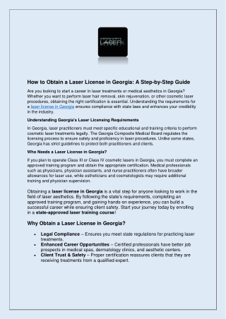 How to Obtain a Laser License in Georgia
