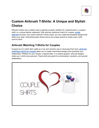 Custom Airbrush T-Shirts_ A Unique and Stylish Choice