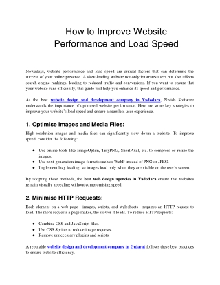 How to Improve Website Performance and Load Speed